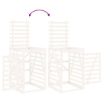 Double Wheelie Bin Storage White Solid Wood Pine 3157686