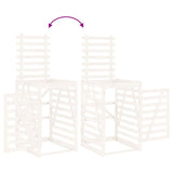 Double Wheelie Bin Storage White Solid Wood Pine 3157686