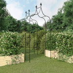 ZNTS Garden Arches 2 pcs Black 120x38x260 cm Steel 319349