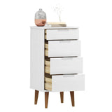 Drawer Cabinet MOLDE White 40x35x82 cm Solid Wood Pine 350502