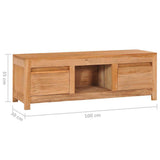 288900 TV Cabinet 100x30x35 cm Solid Teak Wood