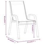 Stackable Garden Chairs 2 pcs Grey Textilene Fabric 318778