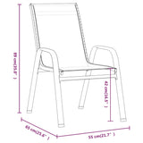 Stackable Garden Chairs 2 pcs Grey Textilene Fabric 318778