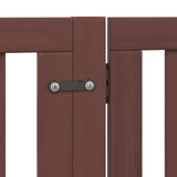 Dog Gate with Door Foldable 10 Panels Brown 800 cm Poplar Wood 3155695