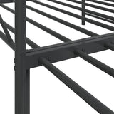 Daybed with Trundle without Mattress Black 100x200 cm Steel 4104677