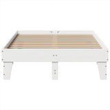Bed Frame without Mattress White 135x190 cm Double Solid Wood Pine 855371