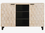 Sideboard White Wash Finish 90 x 33 x 75 cm Solid Mango Wood 4017892