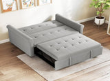 Two-Seater Velvet-Feel Sofa Bed - Grey T3398P424907