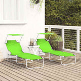 Sun Lounger Folding 2 pcs Green 58 x 188 x 77cm Polyester 42003064