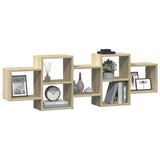 Wall Shelf Sonoma Oak 129x18x42 cm Engineered Wood 853220