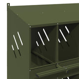 ZNTS Chicken Nesting Box with 6 Compartments Olive Green Metal 864351