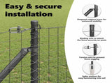 Ground Spike Fence Post 13 pcs Grey Powder-Coated Steel 42004259