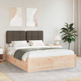 Bed Frame with Upholstered Headboard Taupe 160 x 200 cm 3398187