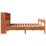Bookcase Bed without Mattress Wax Brown 120x190 cm Small Double Solid Wood Pine 3323007