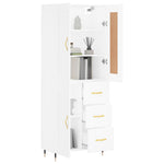 Highboard White 69.5x34x180 cm Engineered Wood 3199985
