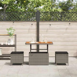 Garden Dining Set Grey Poly Rattan 42007920