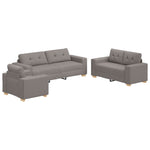 ZNTS 3 Piece Sofa Set with Cushions in Taupe Fabric 3324634