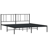 Metal Bed Frame without Mattress with Headboard Black 183x213cm 352485