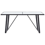 281553 Dining Table White 160x80x75 cm Tempered Glass