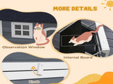 Outdoor Cat House, Wooden Feral Cat Shelter, with Openable Asphalt Roof, Three Doors - Grey T3398P349957