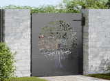 Garden Gate with Lock Black 85 x 150 cm Powder-coated steel 42015861