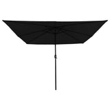 Garden Parasol Black 295 x 295 x 245 cm Polyester and Steel 42003666