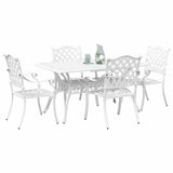 Garden Dining Set 5 pcs White Aluminium 3334654