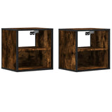 ZNTS Wall-mounted Bedside Cabinets 2 pcs Smoked Oak 40x31x39.5 cm 848749