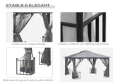 3 x 3 Garden Gazebo Patio Party Tent Shelter Outdoor Canopy Double Tier Sun Shade Metal Frame T3398P322089