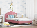 Toddler Bed Frame with Headboard Pink 70 x 140 cm Velvet 42010932