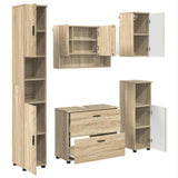 Bathroom Furniture Set with Drawer with Shelf 5 pcs Sonoma Oak 3393065