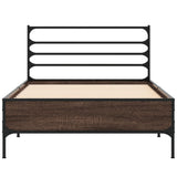 Bed Frame without Mattress Brown Oak 75x190 cm Small Single 845626