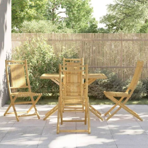 ZNTS 5 Piece Garden Dining Set Bamboo 3278528