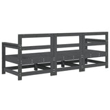 3 Piece Garden Lounge Set Grey Solid Wood Pine 825529