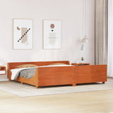 Bed Frame without Mattress Wax Brown 200x200 cm Solid Wood Pine 3302272