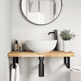 Basin Shelf Wall Mounted Steel and Solid Wood Acacia 3302689