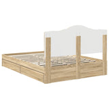 Storage Bed with Drawer Sonoma Oak 150 x 200 cm Engineered Wood 3413494