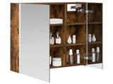 Bathroom Mirror Cabinet Smoked Oak 63.5 x 15.5 x 70 cm 889243