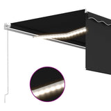 3069304 Manual Retractable Awning with Blind&LED 4x3m Anthracite