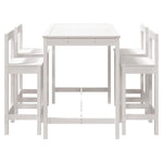 5 Piece Garden Bar Set White Solid Wood Pine 3154751