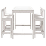 5 Piece Garden Bar Set White Solid Wood Pine 3154751