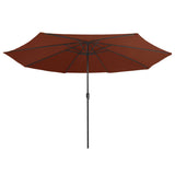 Garden Parasol Terracotta Polyester, Metal Large 47383