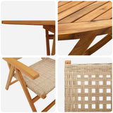 Garden Dining Set Folding 7 pcs Beige Solid Acacia Wood 3375735