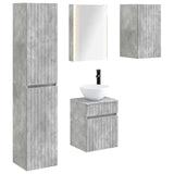 Bathroom Cabinet Set 5 pcs Concrete Grey 43 x 11.5 x 60.5 cm 3407354