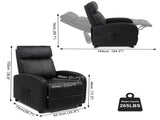 PU With 2-Point Massage Heating Function Recliner Black 95633974