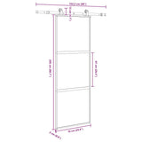 Sliding Door with Hardware Set 76x205 cm Tempered Glass&Aluminium 3332935