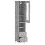 Highboard Concrete Grey 34.5x34x180 cm Engineered Wood 3199293