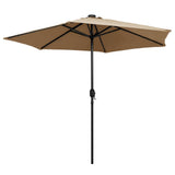 Garden Parasol with LED Lights and Aluminium Pole 270 cm Taupe 47355