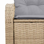 Garden Sofa with Cushion Beige 124 x 62 x 69cm Poly Rattan 42006745