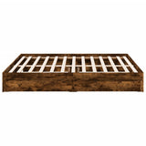 Bed Frame with Drawers without Mattress Smoked Oak 200x200 cm 3280633